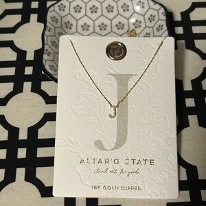 Altar'd State Gold Dipped Necklace with Crystal J